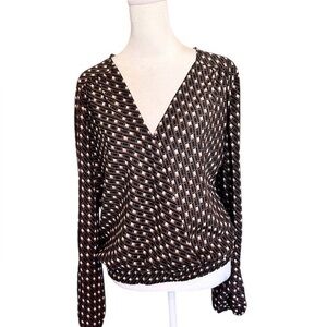 Xl in San Francisco dressy vintage 90s y2k going out top shirt brown black geo